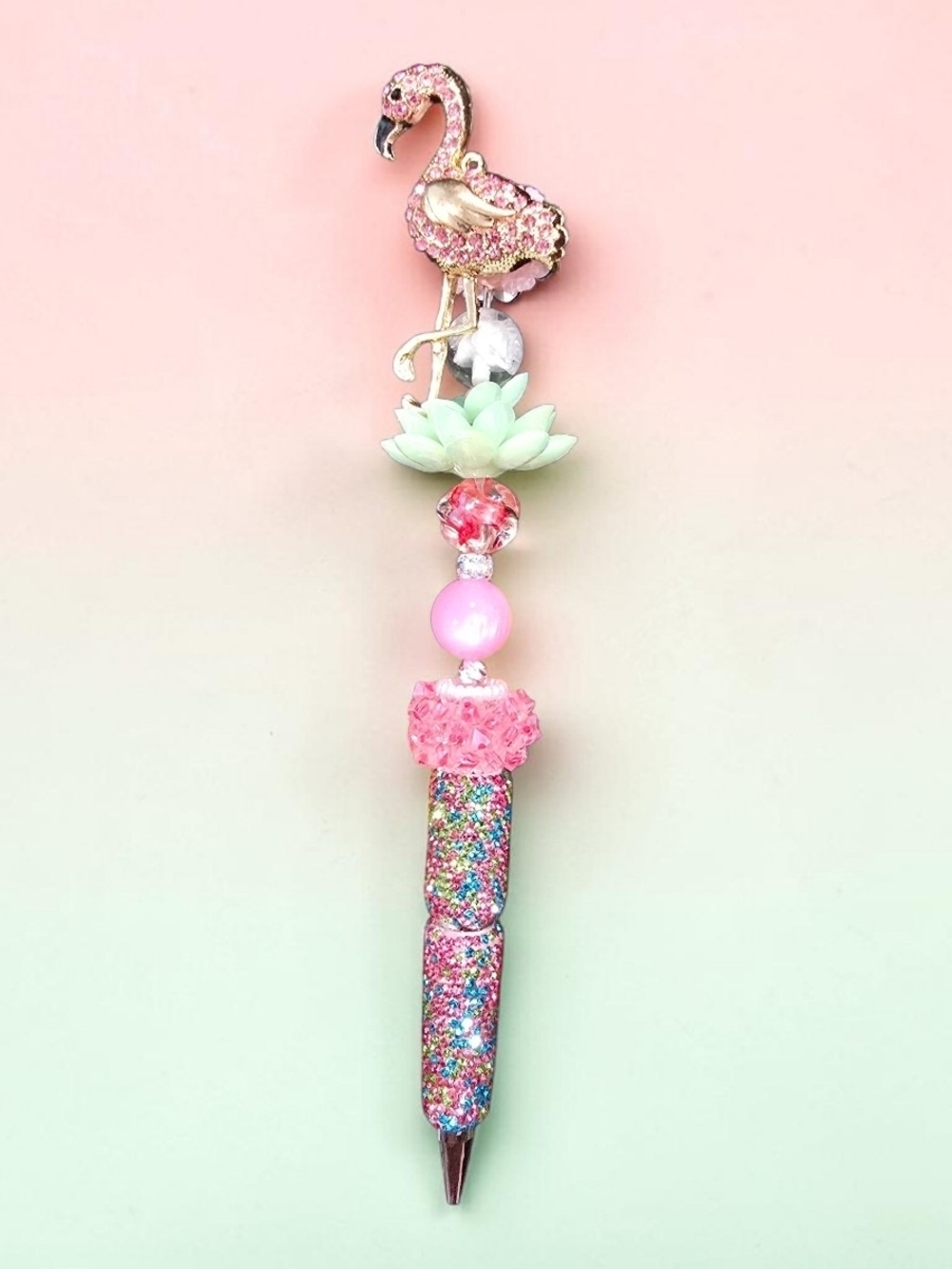 Flamingo Charm Pink Glitter Pen